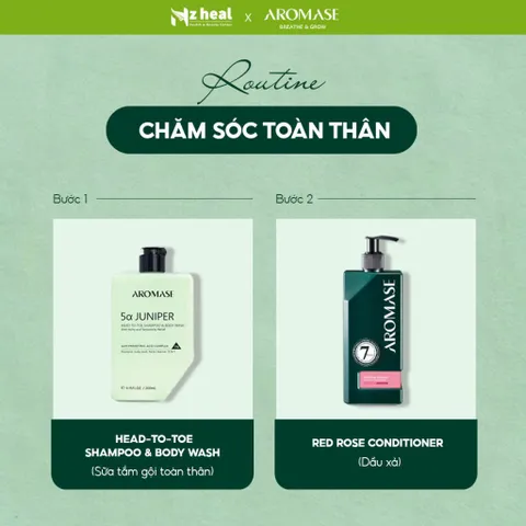 [Hỏa tốc] Sữa tắm gội toàn thân AROMASE Head-To-Toe Shampoo & Body Wash (260ml)