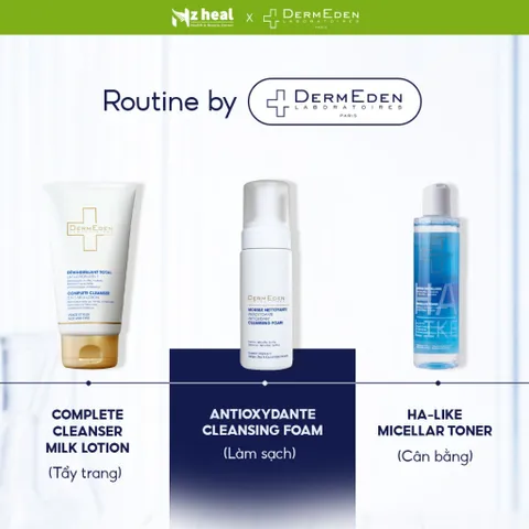 [Hỏa tốc] Sữa rửa mặt ngăn lão hoá dạng bọt DermEden AntiOxydante Cleansing Foam (150ml)