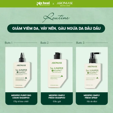 [Hỏa tốc] Xịt dưỡng da đầu Aromase 5α Juniper MediPRO Simply Fresh Spray 110ml