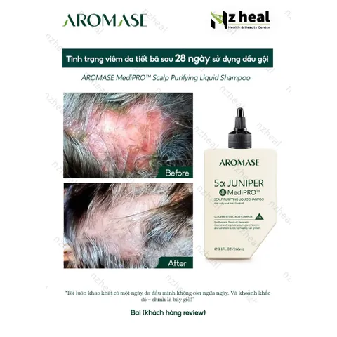 Dầu gội sạch da đầu chuyên sâu lỏng Aromase 5α Juniper MediPRO Scalp Purifying Liquid Shampoo 260ml