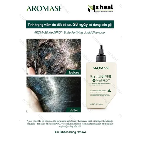 Dầu gội sạch da đầu chuyên sâu lỏng Aromase 5α Juniper MediPRO Scalp Purifying Liquid Shampoo 260ml