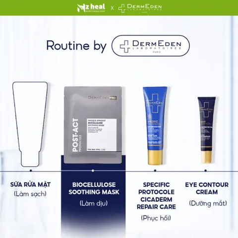 [Hỏa tốc] Mặt nạ phục hồi và cấp ẩm da DermEden Biocellulose Soothing Mask (5 x 25ml)