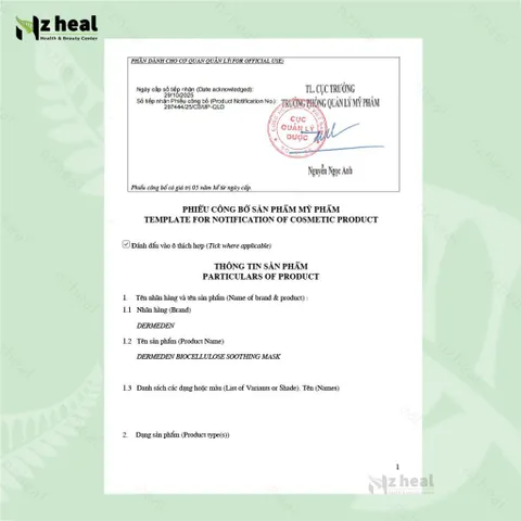 [Hỏa tốc] Mặt nạ phục hồi và cấp ẩm da DermEden Biocellulose Soothing Mask (5 x 25ml)
