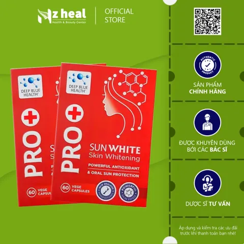 [Hỏa tốc] Bộ 2 viên uống chống nắng trắng da Deep Blue Health Pro Sun White New Zealand (60 viên)