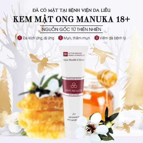 [Hỏa tốc] Kem Mật Ong Manuka 18+ Giảm Mụn, Mờ Thâm, Làm Dịu Da Dị Ứng Skin Health Crème