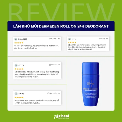 Lăn khử mùi, ngăn tiết mồ hôi ​​DermEden Roll On 24H Deodorant (50ml)