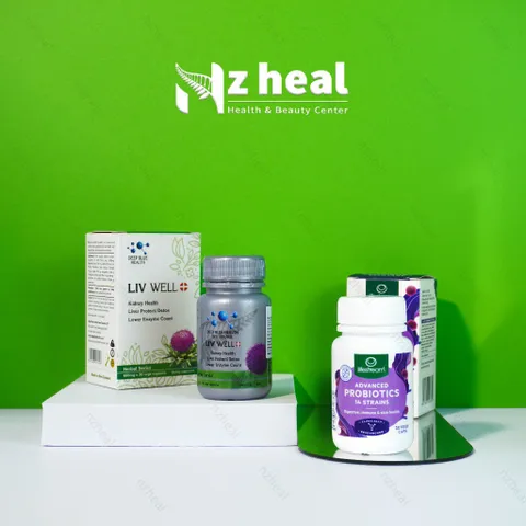 [Hỏa tốc] Bộ đôi hỗ trợ tiêu hóa: Men Vi Sinh Lifestream Probiotic và Viên Giải Độc Gan Liv Well - NZHEAL