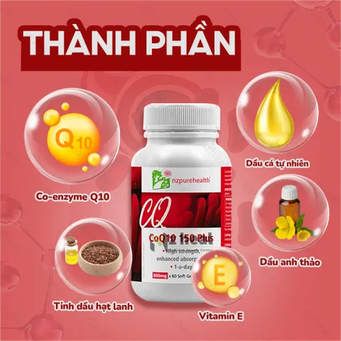 [Hỏa tốc] Viên Chống Lão Hoá Nzpurehealth CoQ10 150 Plus 30 viên