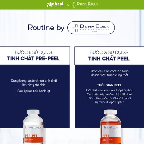 Bộ đôi thay da sinh học DermEden Advanced Peel: Tinh chất trước thay da (Pre-Peel) và Tinh chất thay da (Peel)