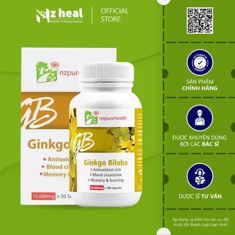 Viên Uống Bổ Não, Tăng Trí Nhớ NZPH Ginkgo Biloba Capsules NZPureHealth (30/100 viên) - Nzheal