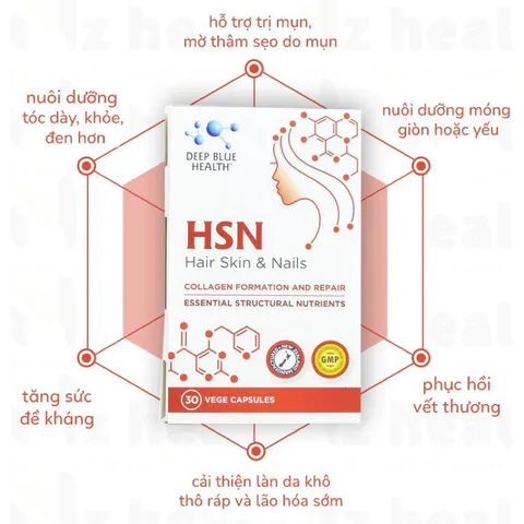 [Hỏa tốc] Viên uống HSN Deep Blue Health dưỡng da, tóc, móng (30 viên)
