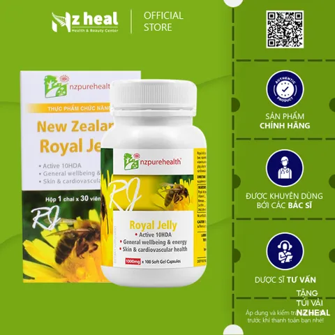 [Hỏa tốc] Viên Uống Sữa Ong Chúa Royal Jelly NZPureHealth 30v