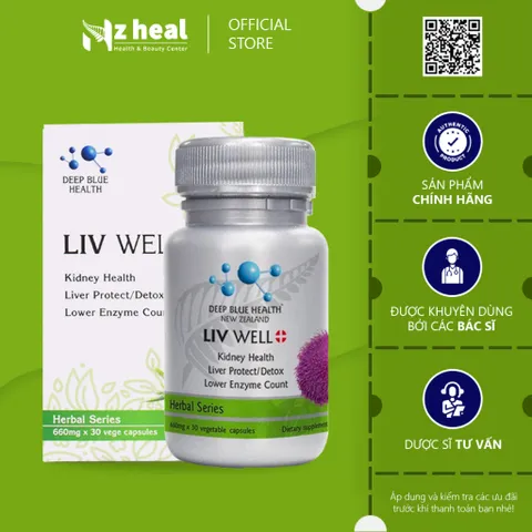 [Hỏa tốc] Thanh Lọc Gan, Giải Độc Gan Liv Well Deep Blue Health 660mg (30 Viên)