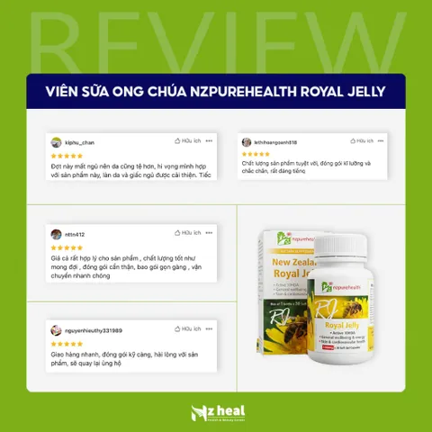 [Hỏa tốc] Viên Uống Sữa Ong Chúa Royal Jelly NZPureHealth 30v