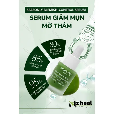 [Hỏa tốc] Serum giảm mụn Seasonly Blemish-Control Serum 30ml: Niacinamide + Bakuchiol