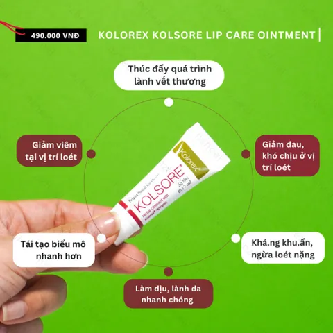 [Hỏa tốc] Kem giảm chàm môi, herpes môi Kolorex Kolsore Lip Care Ointment 5g