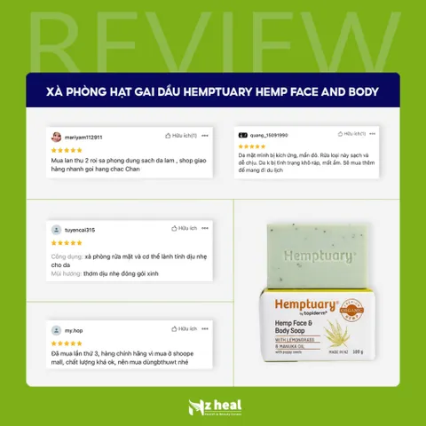 [Hỏa tốc] Xà Phòng Rửa Mặt & Cơ Thể Từ Hạt Gai Dầu H.emptuary Face and Body Soap 100g