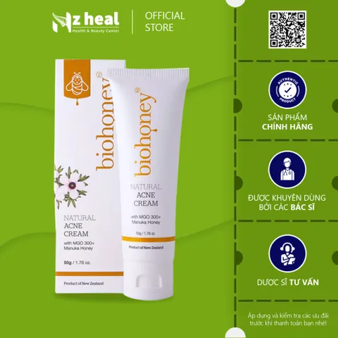 [Hỏa tốc] Kem Mật Ong Biohoney Natural Acne Cream Cho Da Mụn 50g