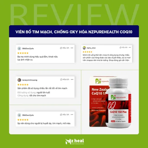 [Hỏa tốc] Viên Bổ Tim Mạch, Chống Oxy Hóa CoQ10 150 Plus Nzpurehealth (30 viên)
