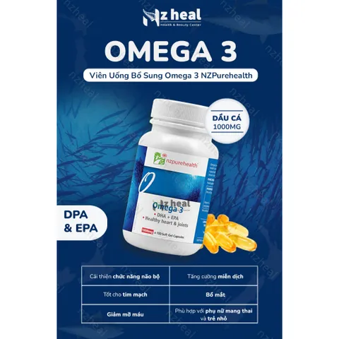 [Hỏa tốc] Viên Uống Dầu Cá Omega 3 NZPurehealth (100 viên)