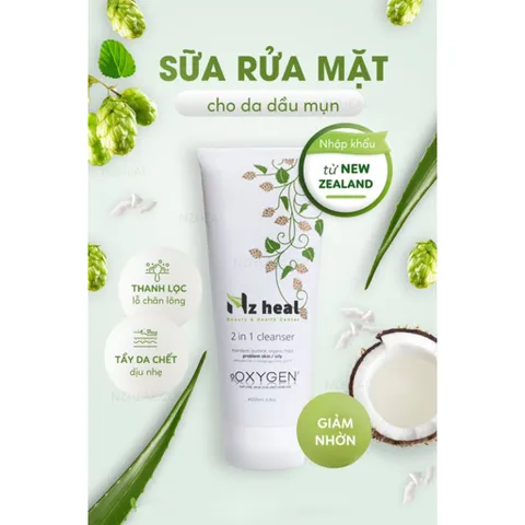 Bộ đôi gel giảm mụn và sữa rửa mặt: Nanogize AC Gel BHA 2% và OXYGEN 2 in 1 Cleanser