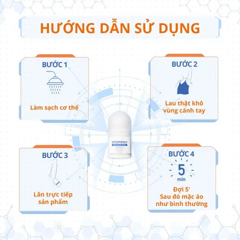 Lăn khử mùi kháng khuẩn, ngăn tiết mồ hôi Stopirex Détranspirant Intensif Peaux Sensibles