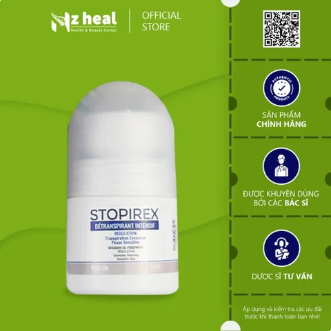 Lăn khử mùi kháng khuẩn, ngăn tiết mồ hôi Stopirex Détranspirant Intensif Peaux Sensibles