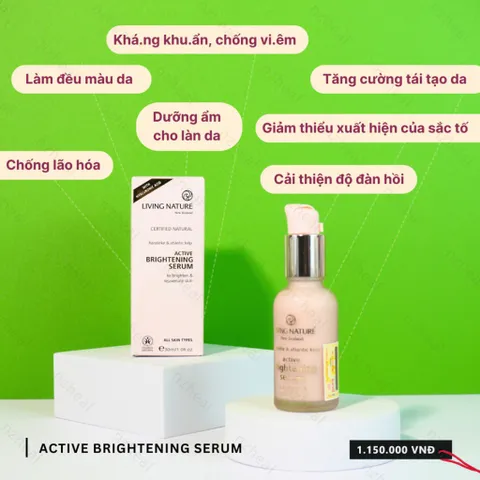[Hỏa tốc] Serum trắng da, chống lão hoá Active Brightening Serum Living Nature 30ml