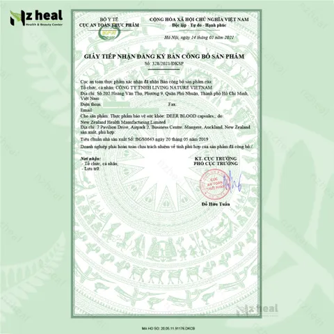 Viên Uống Máu Hươu bổ máu cấp sắt NZPurehealth - Deer Blood (30 viên)