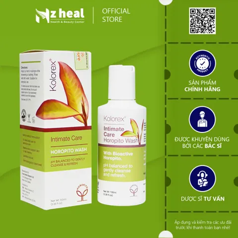 Dung dịch vệ sinh làm sạch, giảm nhiễm nấm Candida Kolorex Horopito Wash 100ml