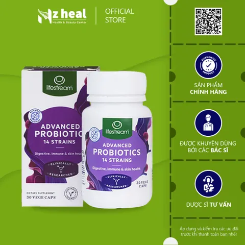 [Hỏa tốc] Men Vi Sinh 14 Chủng Lifestream Advanced Probiotic New Zealand - (30 viên)