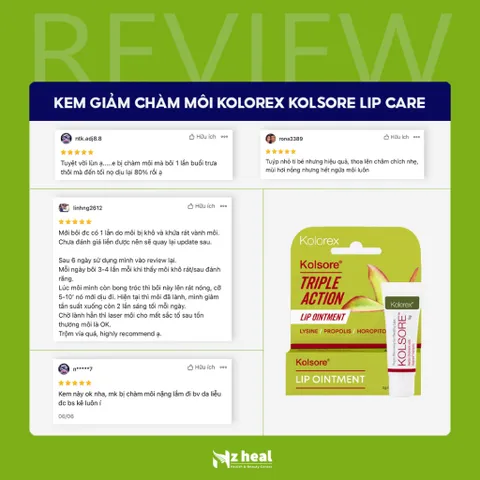 Kem giảm herpes môi Kolorex Kolsore Lip Care Ointment 3g - Nzheal