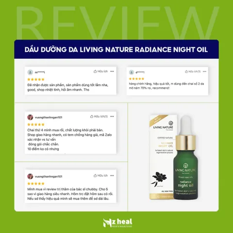 [Hỏa tốc] Tinh chất dưỡng sáng da, giảm thâm sạm Living Nature Radiance Night Oil 18ml
