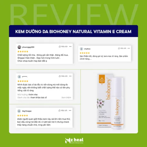 [Hỏa tốc] Kem bổ sung Vitamin E Biohoney Natural Vitamin E Cream 50g - Nzheal