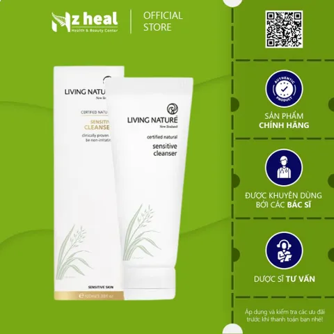 [Hỏa tốc] Sữa rửa mặt cho da nhạy cảm Living Nature Sensitive Cleanser 100ml