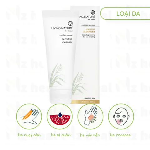 [Hỏa tốc] Sữa rửa mặt cho da nhạy cảm Living Nature Sensitive Cleanser 100ml
