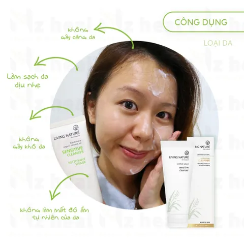 [Hỏa tốc] Sữa rửa mặt cho da nhạy cảm Living Nature Sensitive Cleanser 100ml