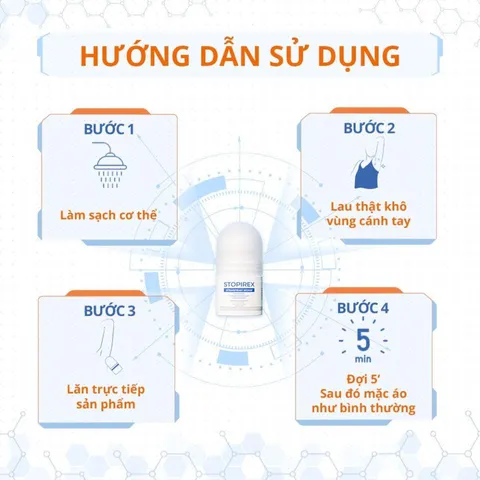 Lăn nách Stopirex giúp khử mùi, kháng khuẩn, ngăn tiết mồ hôi nách