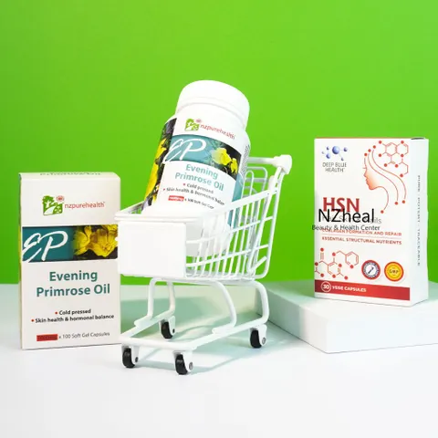 [Hỏa tốc] Bộ đôi giảm mụn nội tiết, dưỡng tóc móng: Dầu hoa anh thảo Evening Primrose Oil và Viên kẽm HSN - NZHEAL