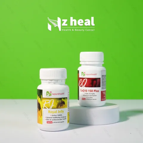 [Hỏa tốc] Bộ Đôi Chống Lão Hoá: Nzpurehealth CoQ10 150 Plus và Viên Uống Sữa Ong Chúa NZPureHealth Royal Jelly - NZHEAL