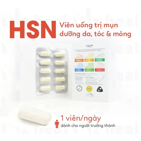 HSN Hair Skin & Nails - Viên uống tăng cường sức đề kh.áng, cải thiện làn da khô, giảm mụn, mờ thâm
