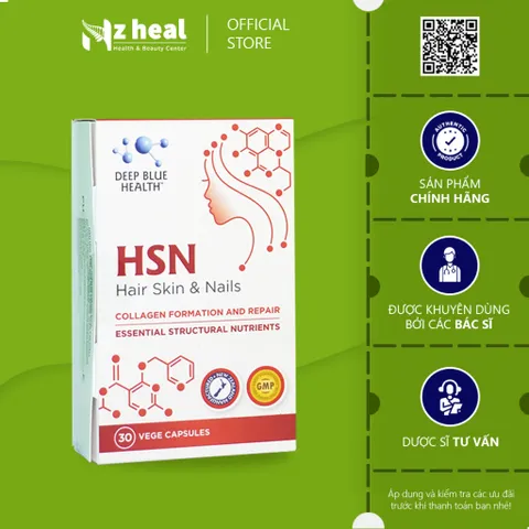 HSN Hair Skin & Nails - Viên uống tăng cường sức đề kh.áng, cải thiện làn da khô, giảm mụn, mờ thâm