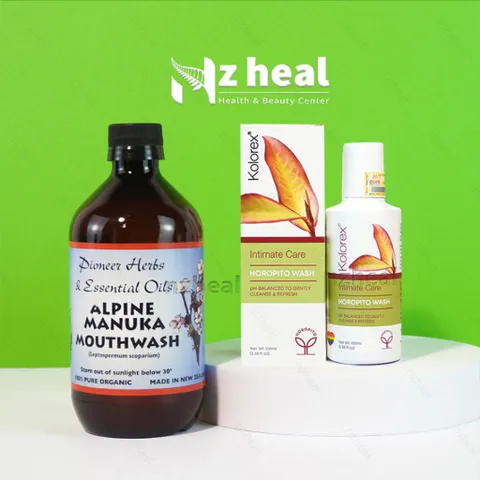 [Hỏa tốc] Bộ đôi Kolorex Vaginal Care Wash 100ml & Nước súc miệng Nelson Honey Alpine Manuka Mouthwash 100ml - NZHEAL