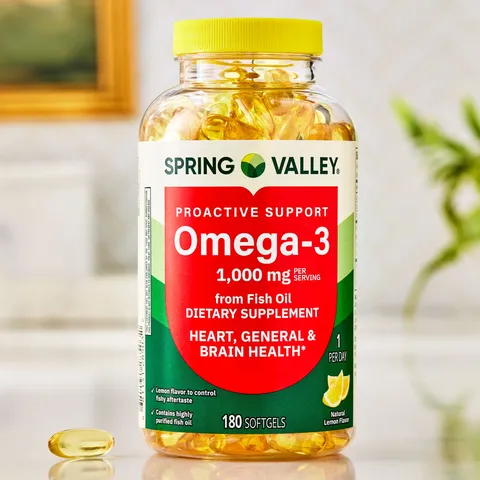 Viên Uống Dầu Cá Cô Đặc Omega 3 1,000mg Spring Valley Hỗ Trợ Tim Mạch Cải Thiện Thị Lực Ngăn Ngừa Cholesterol - YoungFit
