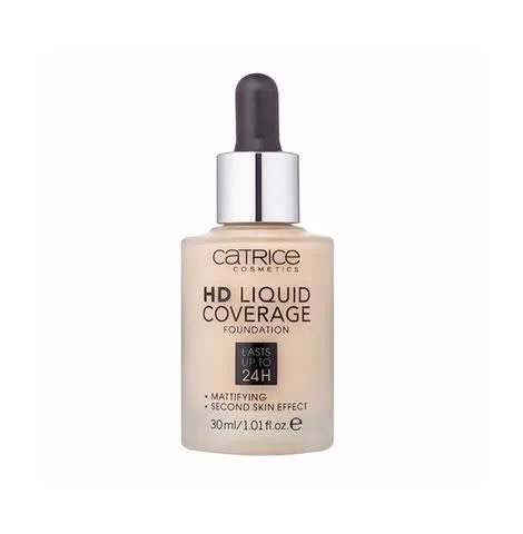 Kem Nền Catrice Hd Liquid Coverage 30ml - Màu 010, Che Phủ Tốt, Lớp Nền Tự Nhiên, Chống Nước, Dành Cho Mọi Loại Da