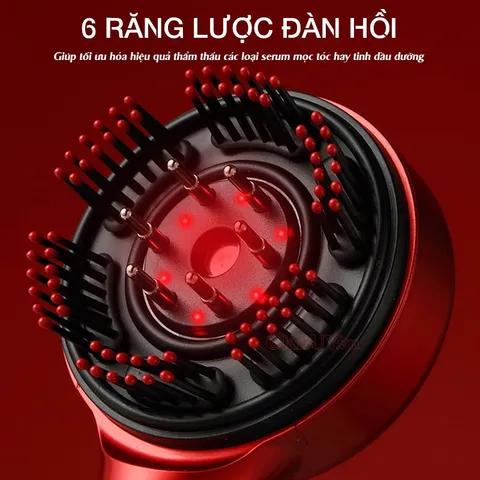 Lược massage da đầu Nikio NK-112 - Công nghệ EMS và hồng ngoại, giúp giảm rụng tóc và thư giãn hiệu quả, chống nước IPX7, dễ mang theo.