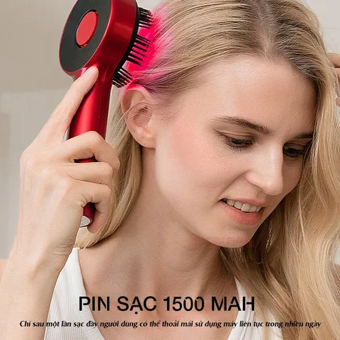 Lược massage da đầu Nikio NK-112 - Công nghệ EMS và hồng ngoại, giúp giảm rụng tóc và thư giãn hiệu quả, chống nước IPX7, dễ mang theo.