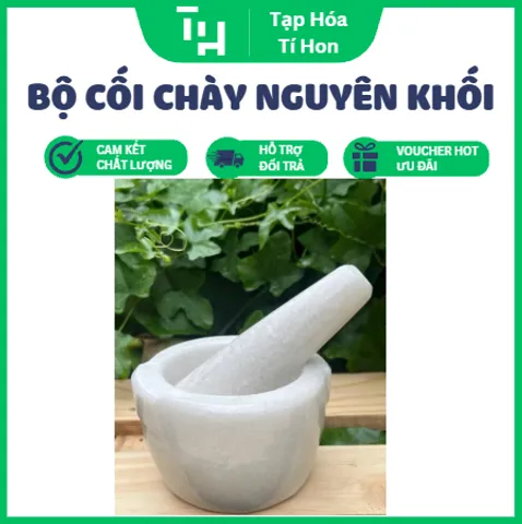 Bộ Cối Chày Nguyên Khối Đá Non Nước Đẹp Mắt (TH702)