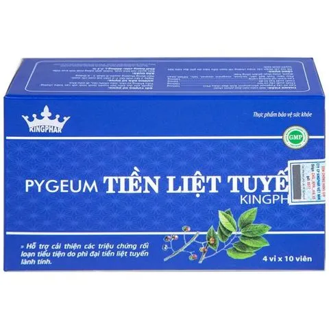 (CTy NK) Viên uống hỗ trợ cho người phì đại tiền liệt tuyến Pygeum Tiền Liệt Tuyến Kingphar (4 vỉ x 10 viên)