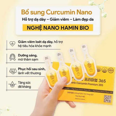 Tinh Nghệ Hamin Bio Daily Turmeric Curcumin Premium 365 Hàn Quốc 32 Tép Giúp Đẹp Da [hàng nhập khẩu] 819019